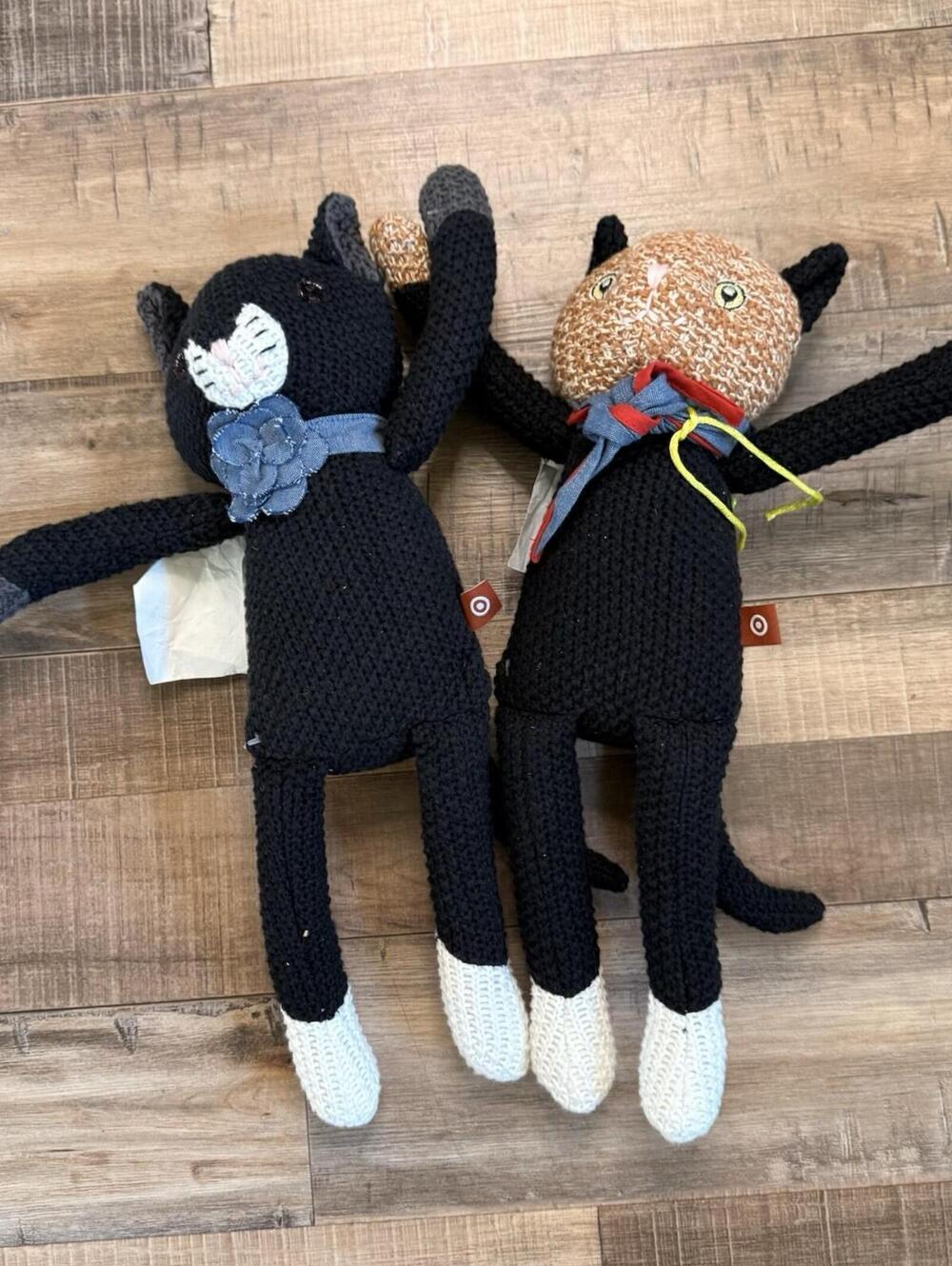 Target Cuddle Collab‎ Cat Lot Plush 14” Social Cat Club Knit Stuffed Animal Toy